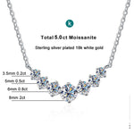 Moissanit-Halsketten für Frauen 1,7 ct Silberfarben
