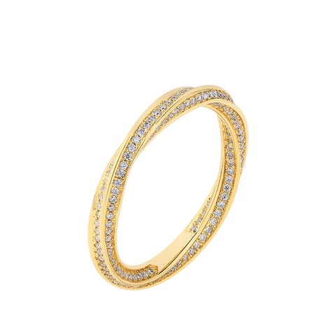 # Eleganter S925 Silber Ring mit Zirkonia, Doppelschicht-Design, strahlend und modern