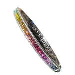 Bunte 925 Sterling Silber Armband mit Prinzess-Schliff Edelsteinen und Zirkonia