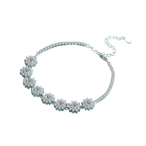 Sonnenblumen-Moissanit-Armband aus 925er Sterling-Silber